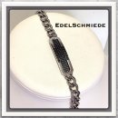 Edelschmiede925 Edelstahl Armband mit Idenplatte geschwärzt + Zirk