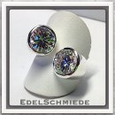Edelschmiede925 eleganter Silberring mit 2 großen...