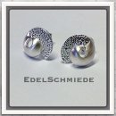 Edelschmiede925 Ohrstecker 925 Silber teilw mattiert +...