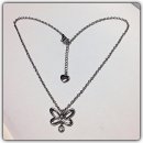 Edelschmiede925 Halskette aus Edelstahl mit Schmetterling und Zirk