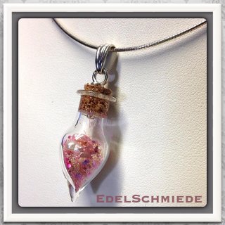 Edelschmiede925 Hohlperle mit echten rosa Perlen 925 Silber