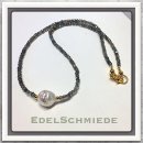 Edelschmiede925 Labradorit Kette + Perle 925 vergoldet 43 cm