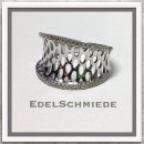 Edelschmiede925 Silberring mit Durchbrüchen 925 rhod + Zirk Ringgröße  58