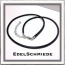 Edelschmiede925 Kautschukband (3mm) schw 925 Silber 40+...