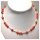 Edelschmiede925 Perlenkette in lachs mit 925 Silber Elementen 46cm