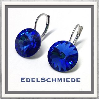 Edelschmiede925 Ohrhänger (Stift = Titan) Swarovski Kristall 12 mm