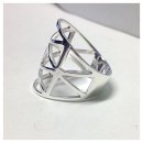 Edelschmiede925 breiter Silberring mit geometr. Durchbrüchen 925  Ringgröße 62