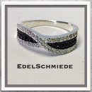 Edelschmiede925 eleganter Silberring in schwarz /...