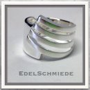 Edelschmiede925 breiter Silberring 925 teilweise mattiert Ringgröße  61