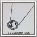 Edelschmiede925 zarte Silberkette 925 rhod mit Sternen u Zirkonias