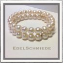 Edelschmiede925 Zugarmband mit echten Perlen weiß -...