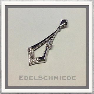 eleganter Kettenanhänger 925 Silber rhod mit Zirk.