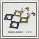 Edelschmiede925 moderne Ohrhänger in 375/- bicolor Gold m Stein
