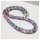 Edelschmiede925 Halskette gehäkelt mit Glasperlen 925 Silber bunt