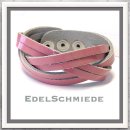 Edelschmiede925 rosa Lederarmband mit Druckknopf...