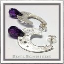 Ohrringe Edelschmiede925 Ohrstecker 925 Silber lila Zirkonia - eismatt -