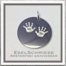 Edelschmiede925 Gravurplatte 925 Silber Baby Hände -...