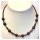 Edelschmiede925 Glasperlenkette mit echten Perlen - braun - 925/-
