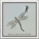 Edelschmiede925 glitzernde Libelle als Anhänger 925...