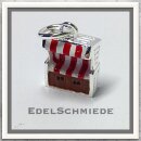 Edelschmiede925 Strandkorb Anhänger 925 Silber rot...