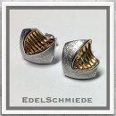 Edelschmiede925 moderne Ohrstecker 925 Silber teilweise vergoldet