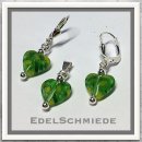 Edelschmiede925 Schmuckset 925 Silber mit grünen...