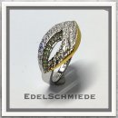 Edelschmiede925 moderner Silberring im bicolor Look 925 m...