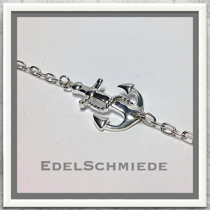 Edelschmiede925 Silberarmband mit Ankermotiv(Hoffnung) 925  - 20cm