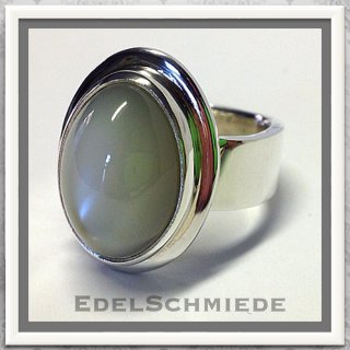 Edelschmiede925 massiver Silberring 925 mit Perlmutt Cabochon Ringgröße  63