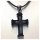 Kreuzanhänger im Schwarz Weiß Look aus Edelstahl