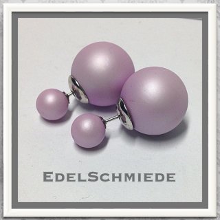 Edelschmiede925 moderne Ohrstecker 925 rhod - groß - rosa...