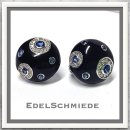 Edelschmiede925 schwarze EmailleOhrstecker in 925 Silber...