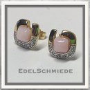 Edelschmiede925 Ohrstecker in 333 Gelbgold mit rosa Opal...