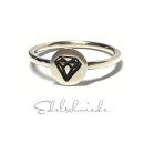 schlichter Ring mit Stempelplatte Diamant 925 #62
