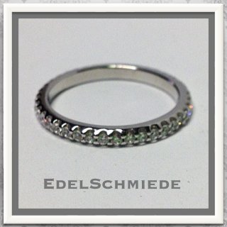 Edelschmiede925 Vorsteckring in 925 Silber mit Zirkonias Ringgröße  56