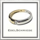 Edelschmiede925 Vorsteckring in 333/- GG bicolor Zirkonia Ringgröße  58