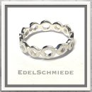 Edelschmiede925 Bandring runde Kreise 925 Silber eismatt...