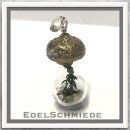Edelschmiede925 Anh: Hohlglasperle mit Edelsteinmix in...