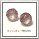 Edelschmiede925 Ohrclips 925/- mit Glas - Cabochon rosa...