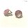 Edelschmiede925 Ohrclips 925/- mit Glas - Cabochon rosa Glitter 12