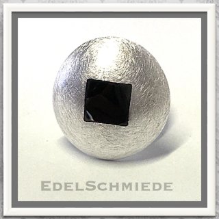 Edelschmiede925 üppiger Silberring eismatt mit eckigem...