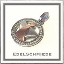 Edelschmiede925 Schutzengel, modern, 925 rhod. mit Zirkonias bicol