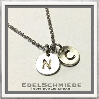 Edelschmiede925 Halskette inkl Buchstabenanhänger 925 Silber matt