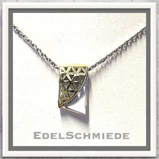 Edelschmiede925 Silberanhänger 925 bicolor mit durchbr. Struktur