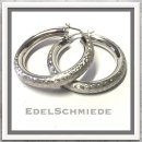 Ohrringe Edelschmiede925 Silbercreolen breit 925 mattiert...