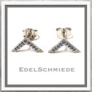 Edelschmiede925 Ohrstecker in V - Form 925 Silber...