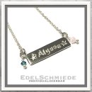 Edelschmiede925 Namenskette  925 Silber mit Stern + farb....