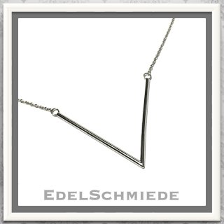 Edelschmiede925 Collier mit V - Form poliert, Edelstahl 45cm