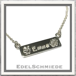 Edelschmiede925 Namenskette  925 Silber mit Stern - handgefertigt