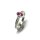Edelschmiede925 Silberring in 925 Silber rhod mit Zirkonia rot Ringgröße 56